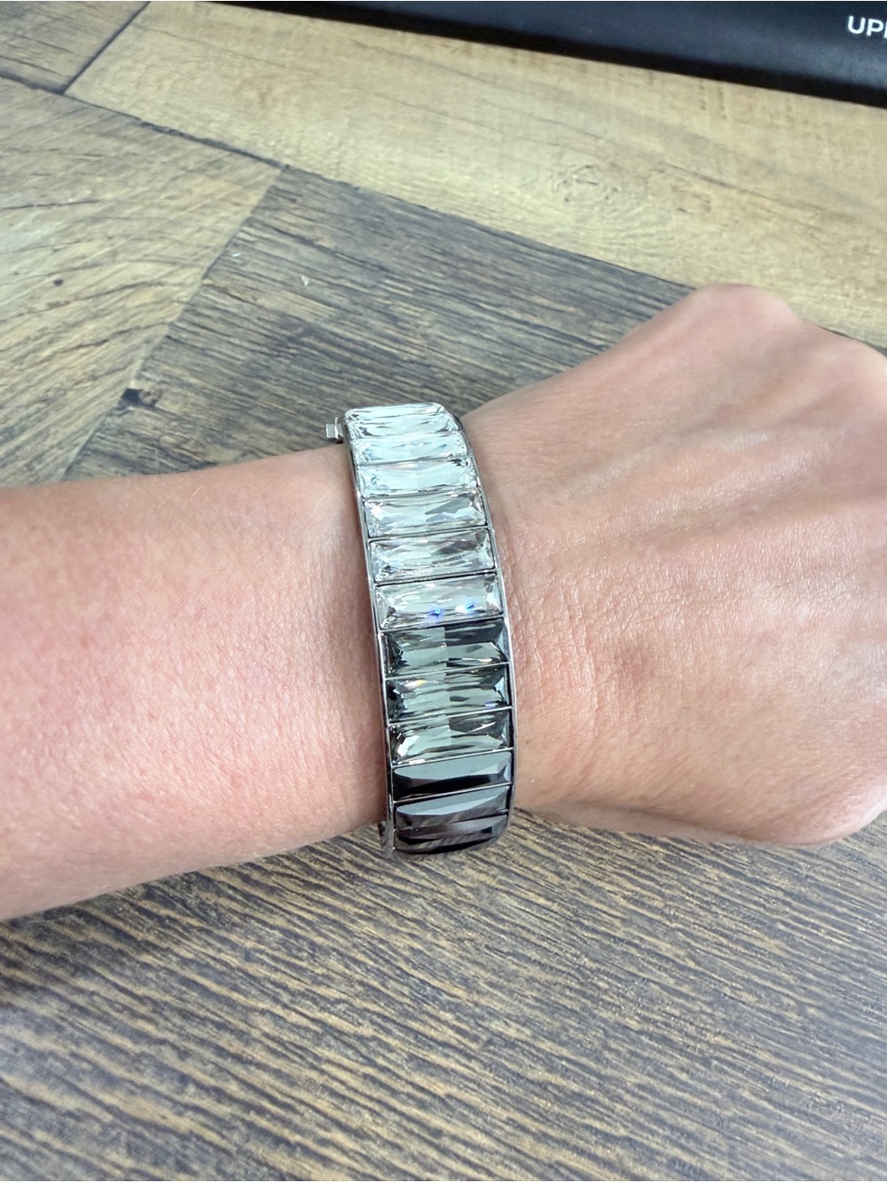 Swarovski Silver-Tone Ombré Baguette Crystal Bracelet